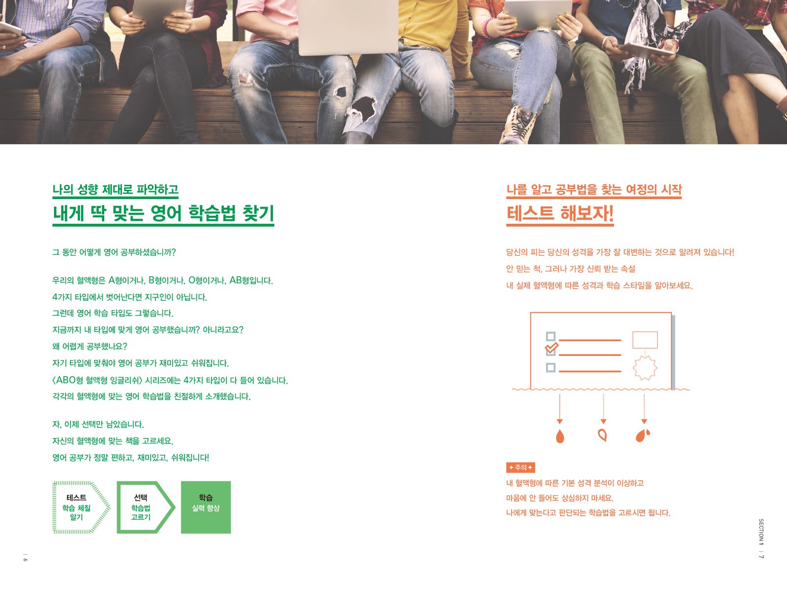 A형의 영어회화 내지 2번째 펼침면 왼쪽 지면 디자인