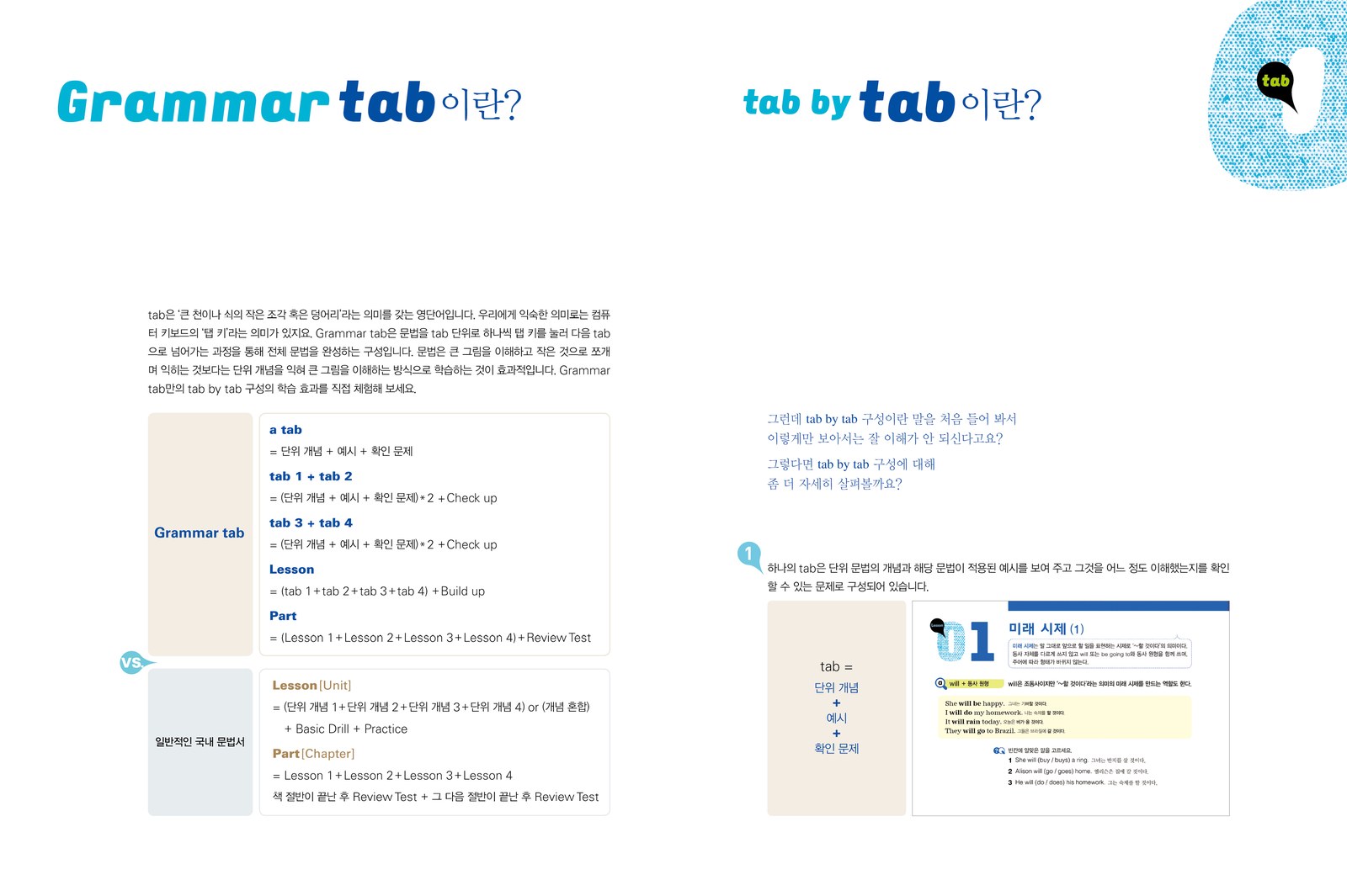writing으로 잡아주는 기초 영문법 grammar tab 내지 1번째 펼침면 왼쪽 지면 디자인
