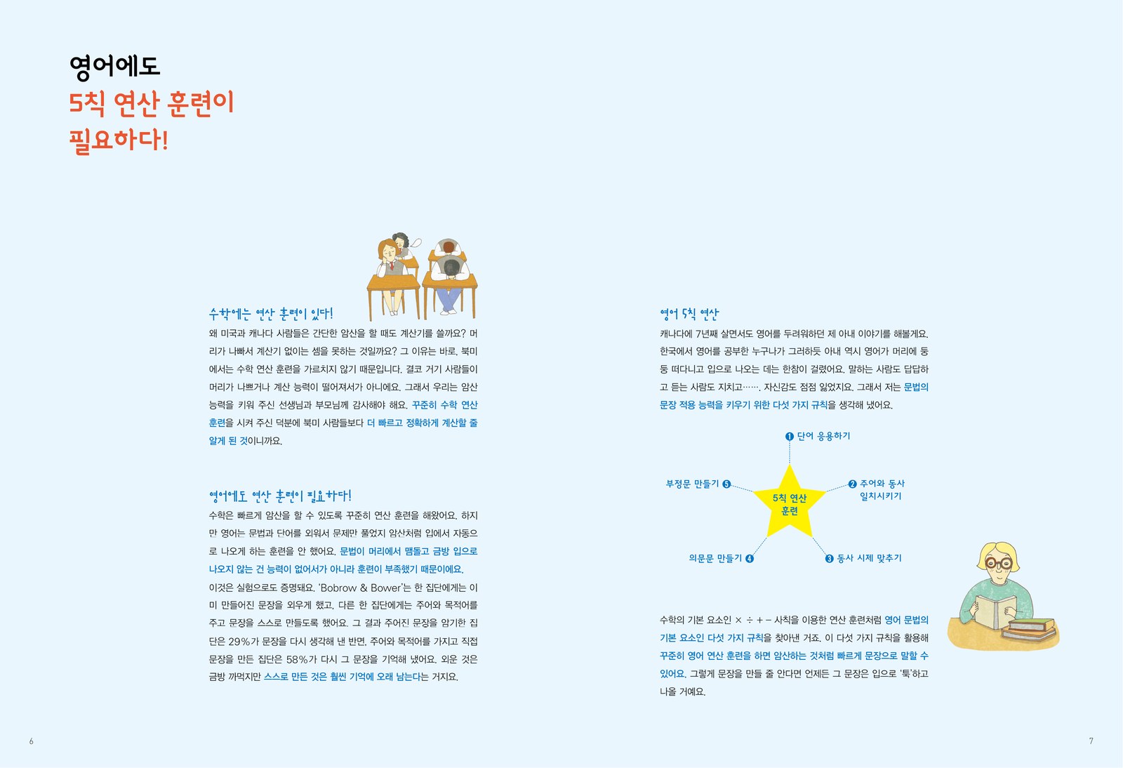 영어연산훈련 시리즈 내지 4번째 펼침면 왼쪽 지면 디자인