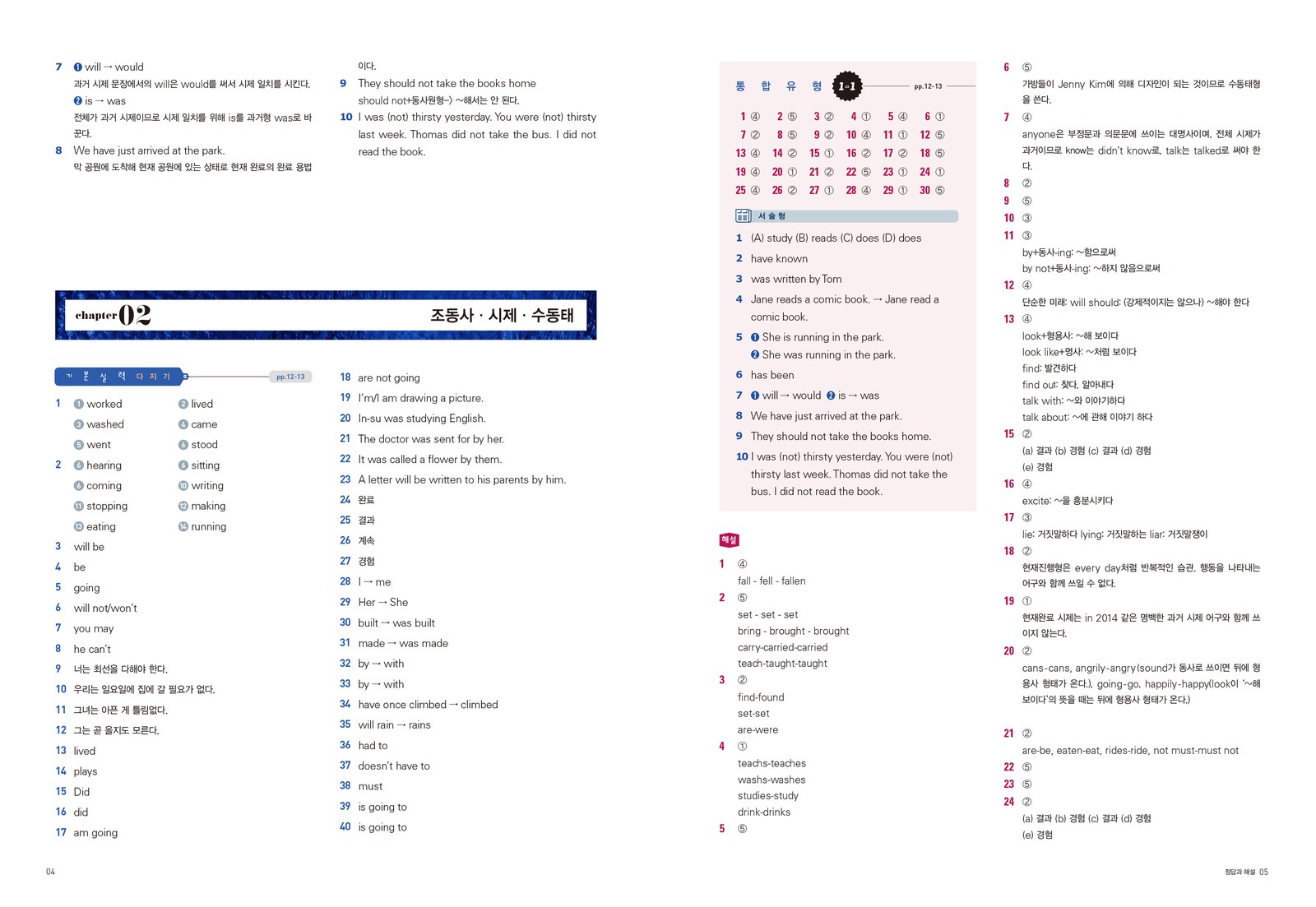 중학내신 통합영문법 내지 8번째 펼침면 왼쪽 지면 디자인