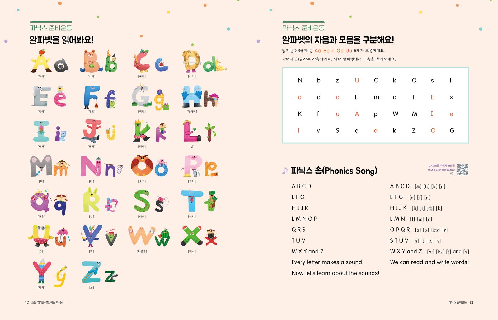 초등 영어를 결정하는 파닉스 내지 3번째 펼침면 왼쪽 지면 디자인