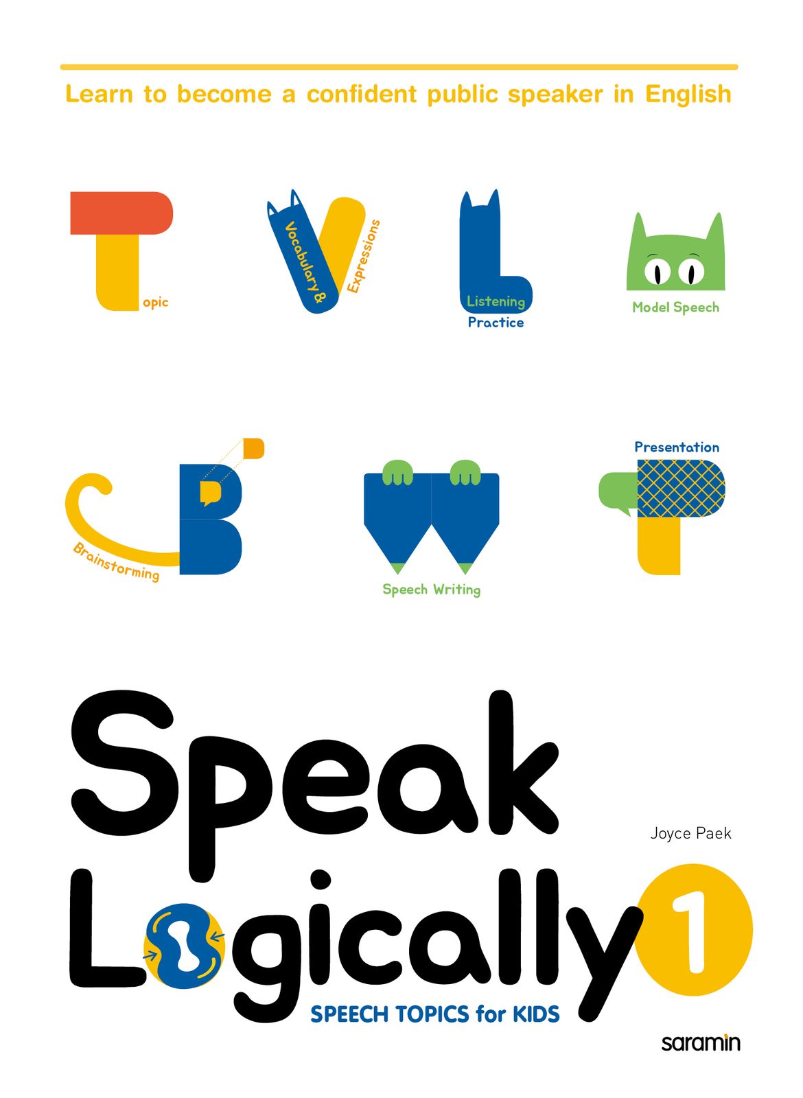 Speak Logically 초등 영어 스피치 교재 표지 디자인